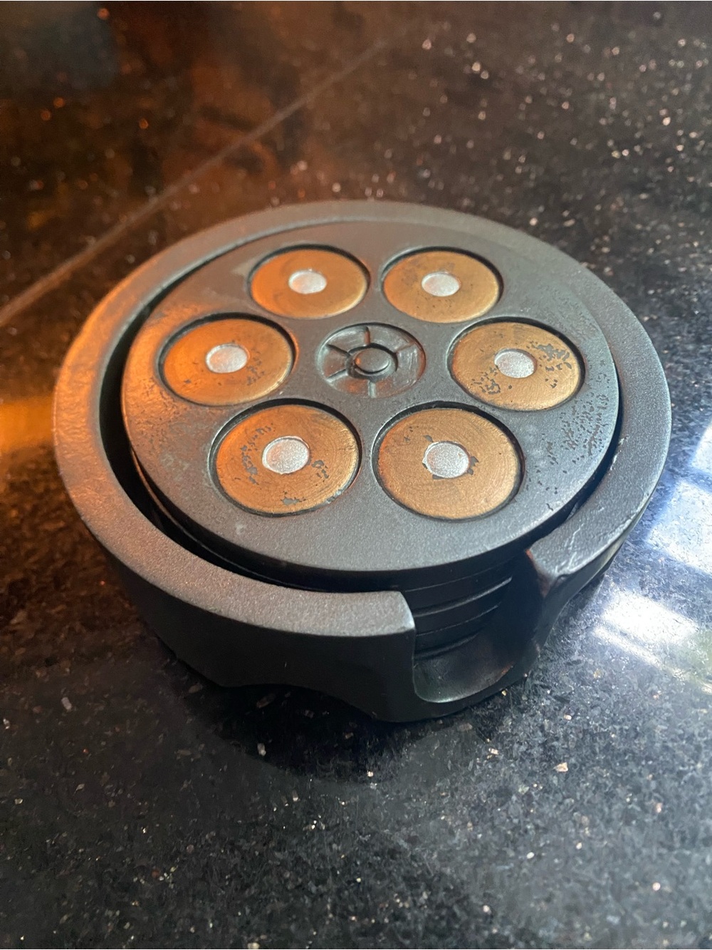 Revolver Shotgun Shell Coaster Set